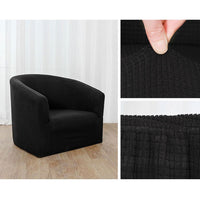 CUH Tub Chair Cover Armchair,High Spandex Stretch Plaid Grain Club Sofa Cover, Waterproof Slipcover Furniture Protector