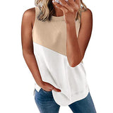 Lumento Women Colorblock Tank Tops Summer Casual Sleeveless T Shirt Vest Blouse