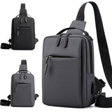 USB Charging Port Waterproof Chest Pack Backpack Men Fashion Shoulder Sling Bag Large Capacity Travel Outdoor Crossbody Daypack