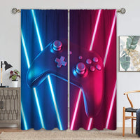 Goory Adults Teens Gamepad Bedroom Curtains Video Game Player Window Curtains for Kids Boys Modern Gamer Window Treatments Drapes Decor Living Room Darkening Curtains