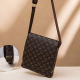 Men's Large Capacity Adjustable Shoulder Straps Briefcase Men Pvc Leather Zipper Bag Waterproof Business Travel Printed Messenger