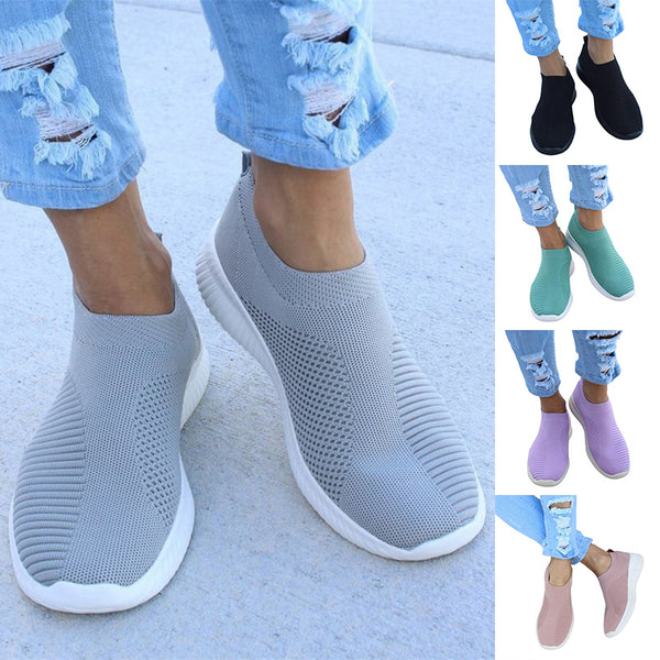 LADIES WOMENS SLIP ON SOCK WEDGE SNEAKERS CLASSIC JOGGING PUMPS SHOES TRAINERS