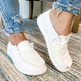 Ladies Loafer Trainers Womens Low Wedge Slip On Pumps Comfy Casual Shoes Size