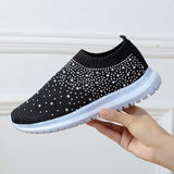 New Lady Women Gym Sport Trainers Socks Slip On Diament Sneakers Casual Shoes
