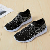 New Lady Women Gym Sport Trainers Socks Slip On Diament Sneakers Casual Shoes
