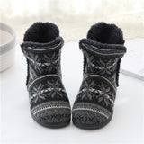 Womens Boots Winter Boots Thermal Shoes Indoor Slippers Snowflake Print Plush