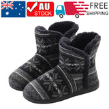 Womens Boots Winter Boots Thermal Shoes Indoor Slippers Snowflake Print Plush