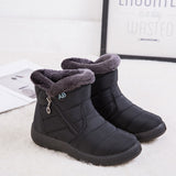 Women's Waterproof Warm Ankle Boots Ladies Fur Lined  Zipper Ankle Booties