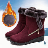 Ladies Womens Winter Boots Snow Fur Warm Comfy Casual Fashion Mid Calf Shoe Size