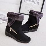 Ladies Womens Winter Boots Snow Fur Warm Comfy Casual Fashion Mid Calf Shoe Size