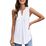 Lumento Womens Tank Tops V Neck Sleeveless Summer Shirts Loose Casual Tops Blouse