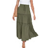 Women Plearws Long Maxi Skirts Tiered Ruffle Swing Skirts Summer Beach Boho Skrit