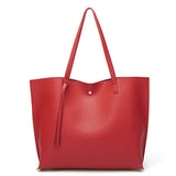 Women PU Leather Tassels Shoulder Bag Tote Large Capacity Handbag Messenger Bag