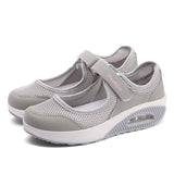 Women's Sneakers Magic Tape Wedge Trainers Casual Air Cushion Shoes Lightweight