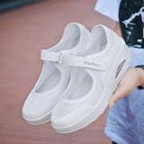 Women's Sneakers Magic Tape Wedge Trainers Casual Air Cushion Shoes Lightweight