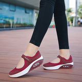 Women's Sneakers Magic Tape Wedge Trainers Casual Air Cushion Shoes Lightweight