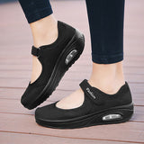 Women's Sneakers Magic Tape Wedge Trainers Casual Air Cushion Shoes Lightweight