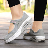 Women's Sneakers Magic Tape Wedge Trainers Casual Air Cushion Shoes Lightweight