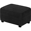 Dustproof Stretch Velvet Ottoman Slipcover Elastic Rectangle Footstools Covers Removable Soft Foot Stool Furniture Protector for Living Room, Bedroom
