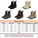 Womens Mid Calf Boots Pointed Toe Chunky Heel Booties Pull On Casual Shoes Sizes