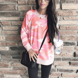 Women Long Sleeve Camouflage Pullover T-Shirt Loose Jumper Tops Sweatshirt Tunic