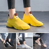 Womens Running Trainers Ladies Gym Sports Sneakers Slip On Comfy Knit Sock Shoes