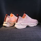 Womens Running Trainers Ladies Gym Sports Sneakers Slip On Comfy Knit Sock Shoes