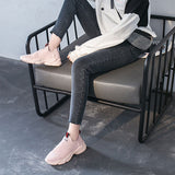 Womens Running Trainers Ladies Gym Sports Sneakers Slip On Comfy Knit Sock Shoes