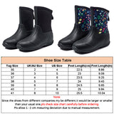 Womens Rain Boots Rubber Mid Calf Block Heel Waterproof Short Garden Work Shoes