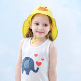 Toddler Baby UV Protection Sun Hats Cute Cartoon Beach Swim Caps Foldable Wide Brim Fisherman Bucket Hats for Girl Boy Kids