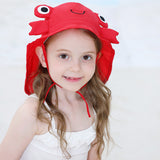 Toddler Baby UV Protection Sun Hats Cute Cartoon Beach Swim Caps Foldable Wide Brim Fisherman Bucket Hats for Girl Boy Kids