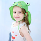 Toddler Baby UV Protection Sun Hats Cute Cartoon Beach Swim Caps Foldable Wide Brim Fisherman Bucket Hats for Girl Boy Kids