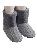 Women Fur Lined Knitted High Top Cotton Soft Shoes Slip On Comfortable Cotton Slippers
