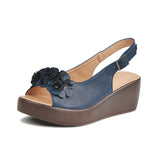 Ferndule Ladies Ankle Strap Wedge Slingback Sandals Summer Platform Open Toe Shoes