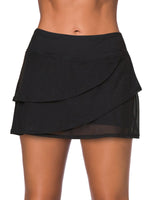 UKAP Women Ladies High Waist Swim Skirt Bikini Swimwear 3 Layers Bottoms Boyshorts Girls Swim Shorts Swimsuit Beachwear Swimming Costumes Bathing Suit Summer Beach S-XXL