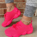 Women Mesh Sneakers Lace Up Casual Shoes Comfort Sport Running Fashion Trainers