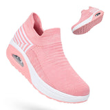 Women's Air Cushion Sport Running Shoes Breathable Mesh Walking Slip-On Sneakers