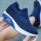 Women's Air Cushion Sport Running Shoes Breathable Mesh Walking Slip-On Sneakers