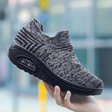 Women's Air Cushion Sport Running Shoes Breathable Mesh Walking Slip-On Sneakers