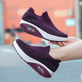 Women's Air Cushion Sport Running Shoes Breathable Mesh Walking Slip-On Sneakers