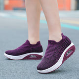 Women's Air Cushion Sport Running Shoes Breathable Mesh Walking Slip-On Sneakers