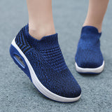 Women's Air Cushion Sport Running Shoes Breathable Mesh Walking Slip-On Sneakers