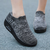 Women's Air Cushion Sport Running Shoes Breathable Mesh Walking Slip-On Sneakers