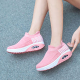 Women's Air Cushion Sport Running Shoes Breathable Mesh Walking Slip-On Sneakers