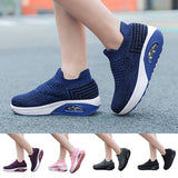 Women's Air Cushion Sport Running Shoes Breathable Mesh Walking Slip-On Sneakers