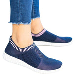 Womens Ladies Mesh Trainers Sneakers Slip On Jogging Running Pumps Comfy Shoes