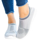 Womens Ladies Mesh Trainers Sneakers Slip On Jogging Running Pumps Comfy Shoes