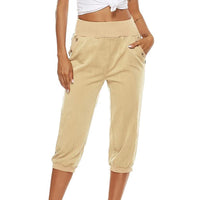 Women's capris pants Loose Fit jogger cropped Pants Workout Yoga Lounge Pants with Pockets