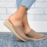 Womens Espadrilles Wedges Mule Shoes Platform Closed Toe Slip on Backless Slides