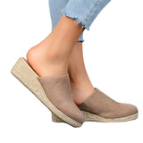 Womens Espadrilles Wedges Mule Shoes Platform Closed Toe Slip on Backless Slides